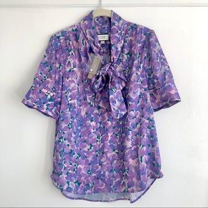 J Crew Collection Ratti Print Blouse with Bow